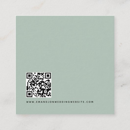 TINY SIZE Eucalyptus QR Code Script Wedding RSVP Begleitkarte (Rückseite)