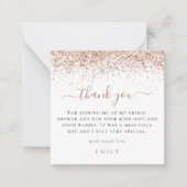 TINY SIZE Glitzer Foto Brautparty Vielen Dank Mitteilungskarte (Vorderseite)