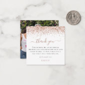 TINY SIZE Glitzer Foto Brautparty Vielen Dank Mitteilungskarte (Vorderseite/Rückseite Beispiel)