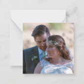 TINY SIZEEucalyptus Script Foto Wedding Danke Mitteilungskarte (Rückseite)