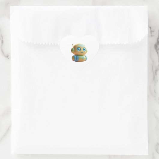 Tiny Smiling Robot Sticker (Tasche)