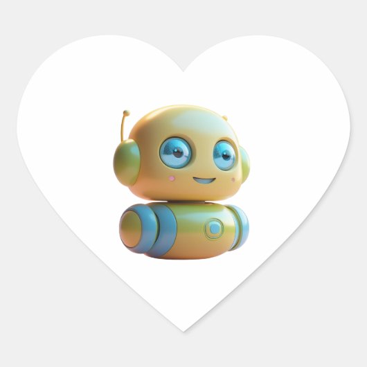 Tiny Smiling Robot Sticker (Vorderseite)