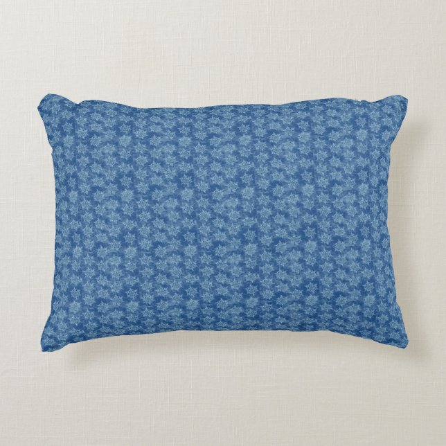 Tiny Snowflakes Blue Dekokissen (Vorderseite)