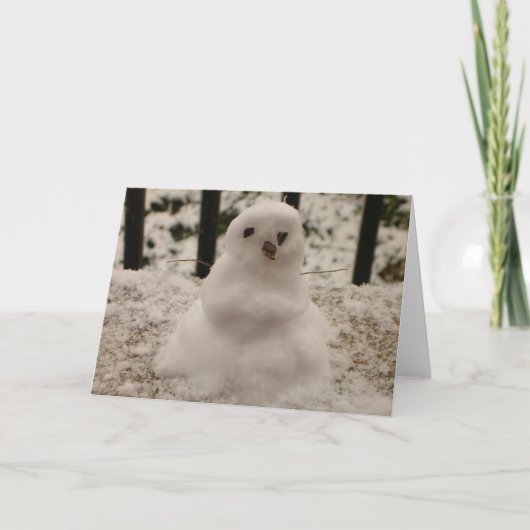 Tiny Snowman Grußkarte Feiertagskarte (Vorderseite)