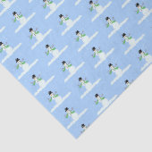 Tiny Snowmen Blue Christmas Winter Pattern Seidenpapier (Detail)