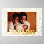 Tiny Stars Modernes, kühl EDITABLE TEXT GOLD FOTO Foliendrucke (Vorderseite)