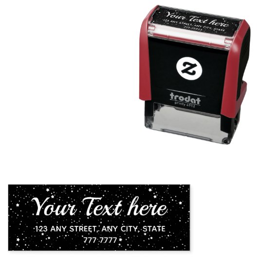 Tiny Stars Space - Rücksendeadresse Personalisiert Permastempel (Beispiel)