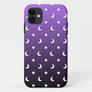 Tiny Stars und Moons auf Lila Case-Mate iPhone Hülle