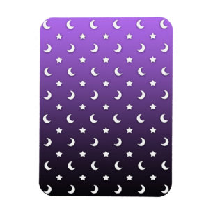 Tiny Stars und Moons auf Lila Magnet