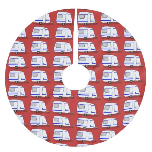 Tiny stromlinienförmige Caravan Thunder_Cove jede  Polyester Weihnachtsbaumdecke (Vorderseite)