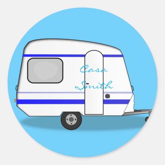 Tiny stromlinienförmige Caravan Thunder_Cove jede Runder Aufkleber (Vorderseite)