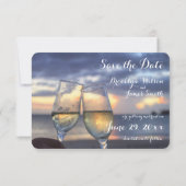 Tiny Sunset Beach Save the Date Flachkarten Einladung (Rückseite)