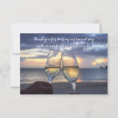 Tiny Sunset on Beach Hochzeit Danke Karte (Rückseite)