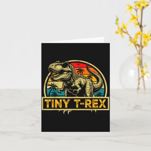 Tiny T-rex T Rex Dinosaur Tiny T-rex Family Matchi Karte (Gelbe Blume)