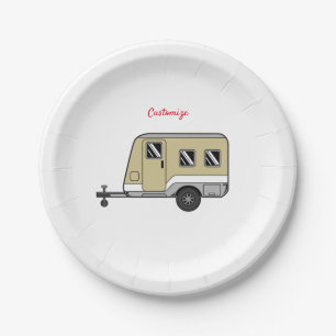 Tiny Tan Caravan Camper Thunder_Cove  Pappteller