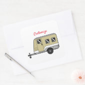 Tiny Tan Caravan Camper Thunder_Cove Quadratischer Aufkleber (Umschlag)
