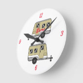 Tiny Tan Caravan Camper Thunder_Cove Runde Wanduhr (Winkel)