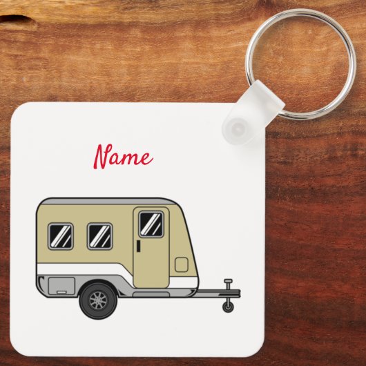Tiny Tan Caravan Camper Thunder_Cove Schlüsselanhänger (Rückseite)