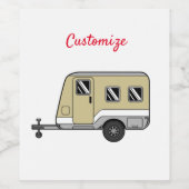 Tiny Tan Caravan Camper Thunder_Cove Weinetikett (Einzelnes Label)