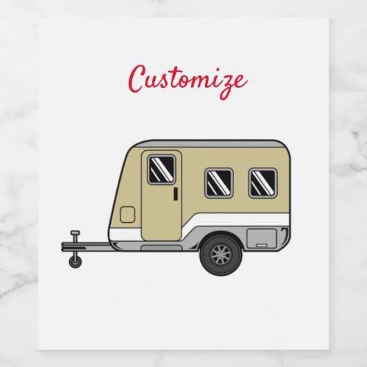 Tiny Tan Caravan Camper Thunder_Cove Weinetikett (Einzelnes Label)