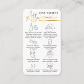 Tiny Tattoo Aftercare Guide Elegante Gold PMU Visitenkarte (Vorderseite)
