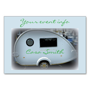 Tiny Teardrop Trailer Sinti und Roma Caravan Tischnummer