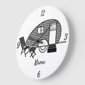 Tiny Teardrop Trailer Thunder_Cove Große Wanduhr (Winkel)