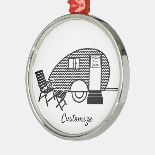 Tiny Teardrop Trailer Thunder_Cove Ornament Aus Metall (Links)