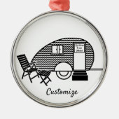 Tiny Teardrop Trailer Thunder_Cove Ornament Aus Metall (Vorne)