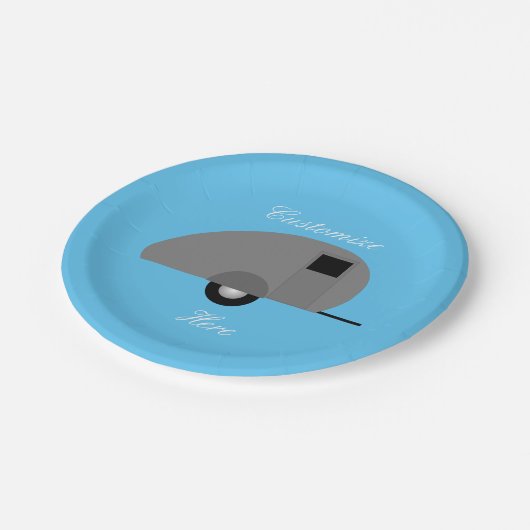 Tiny Teardrop Trailer Thunder_Cove Pappteller (Schrägansicht)