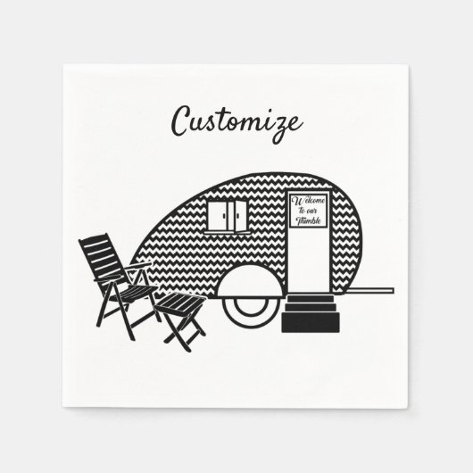 Tiny Teardrop Trailer Thunder_Cove Serviette (Vorderseite)