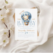 Tiny Teddy Bear Blue Luftballon Einladung