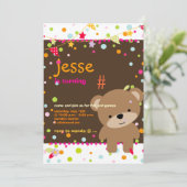 Tiny Teddy Bear Personalisiertes Party Einladung (Stehend Vorderseite)