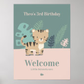 Tiny Tiger Kindergeburtstags-Willkommensschild 18x Poster (Vorne)