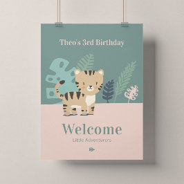 Tiny Tiger Kindergeburtstags-Willkommensschild 18x Poster