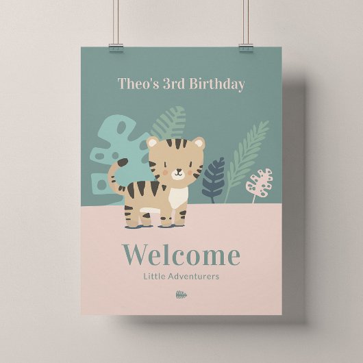 Tiny Tiger Kindergeburtstags-Willkommensschild 18x Poster