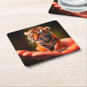 Tiny Tiger Rechteckiger Pappuntersetzer (angewinkelt)