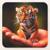 Tiny Tiger Rechteckiger Pappuntersetzer (Vorderseite)