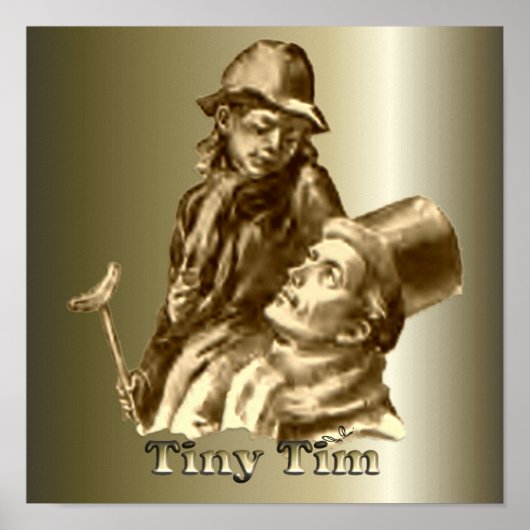 Tiny Tim Christmas Carol mit Bob Cratchit Poster (Vorne)