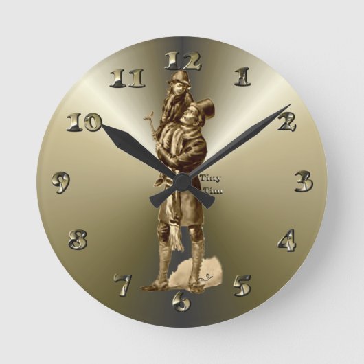 Tiny Tim Christmas Holiday Gift Runde Wanduhr (Vorderseite)