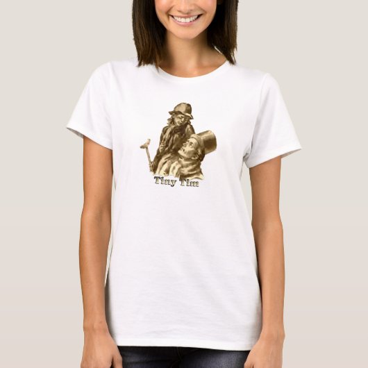 Tiny Tim und Bob Cratchit in einem Weihnachtslied T-Shirt (Vorderseite)