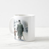 Tiny Tim und Scrooge Hand in Hand Coffee Tasse (Vorderseite Links)