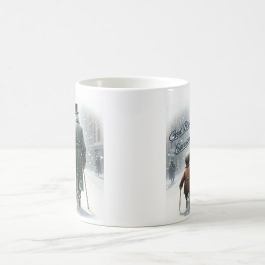 Tiny Tim und Scrooge Hand in Hand Coffee Tasse (Mittel)
