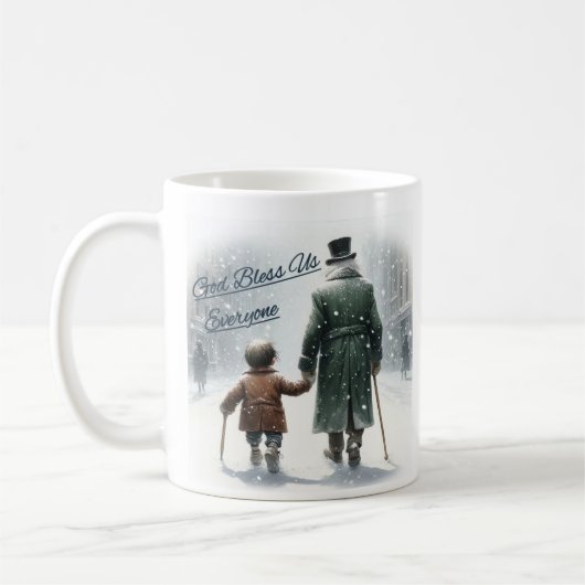 Tiny Tim und Scrooge Hand in Hand Coffee Tasse (Links)