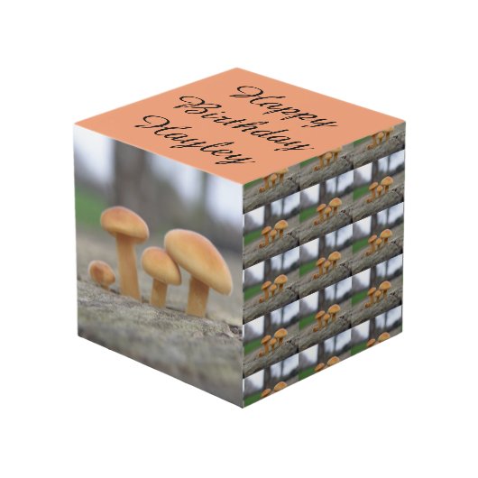 Tiny Toadstools Macro Personalisiert Würfel (Vorderseite Schrägansicht)