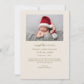 Tiny Toes Big Joy Cream Foto Birth Ankündigung (Rückseite)