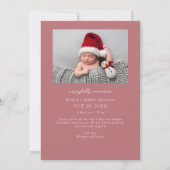 Tiny Toes Big Joy Pink Foto Geburtsankündigung Ankündigung (Rückseite)