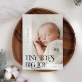 Tiny Toes Big Joy White Foto Geburtserklärung Ankündigung