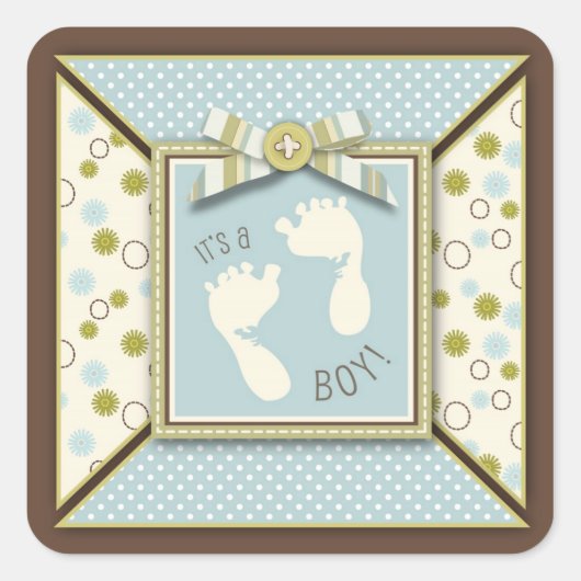 Tiny Toes Square Sticker (Vorderseite)