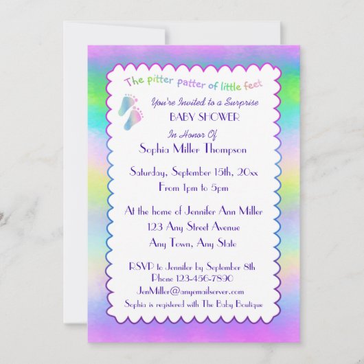 Tiny Tootsies Einladung (Vorderseite)